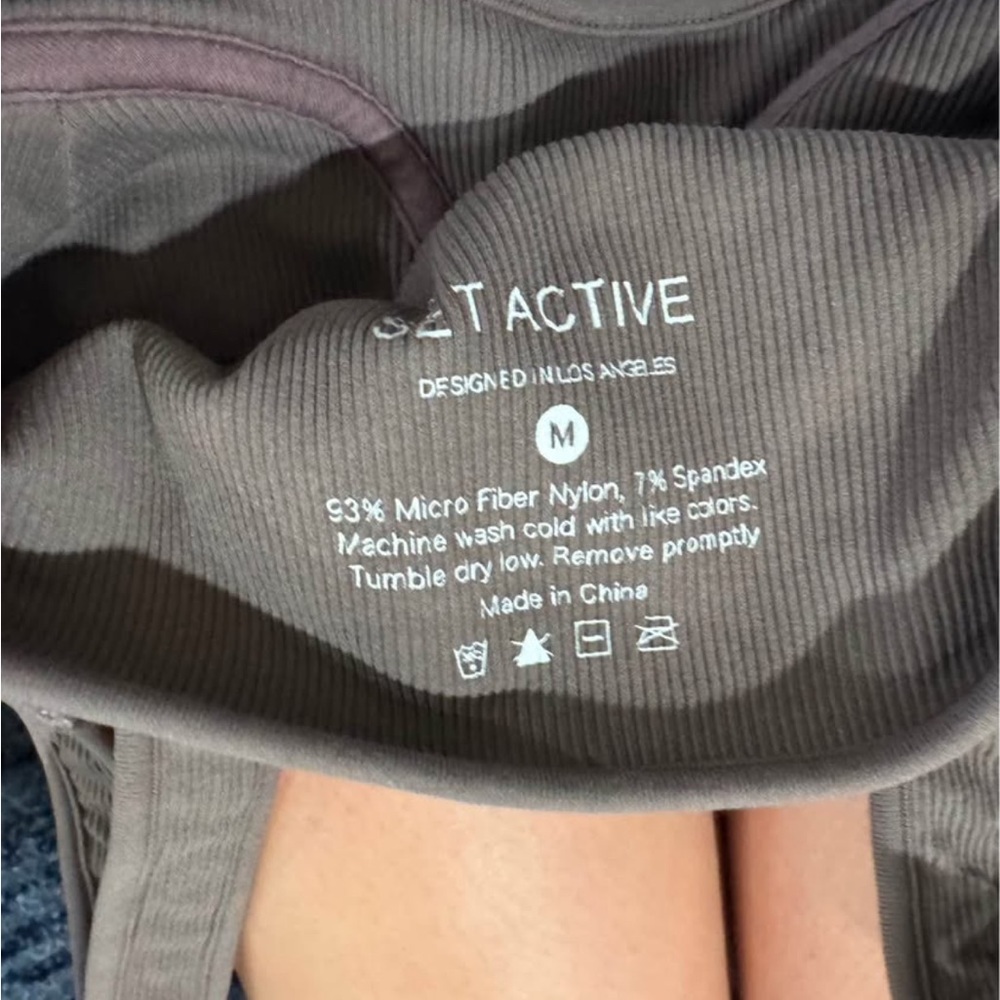 SET Active Gray Ribbed Bra - Picture 2 of 2